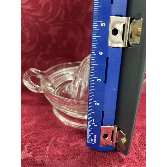 Vintage Anchor Hocking Large Clear Glass Handled Juicer Fruit Reamer Pedestal - Picture 6 of 11